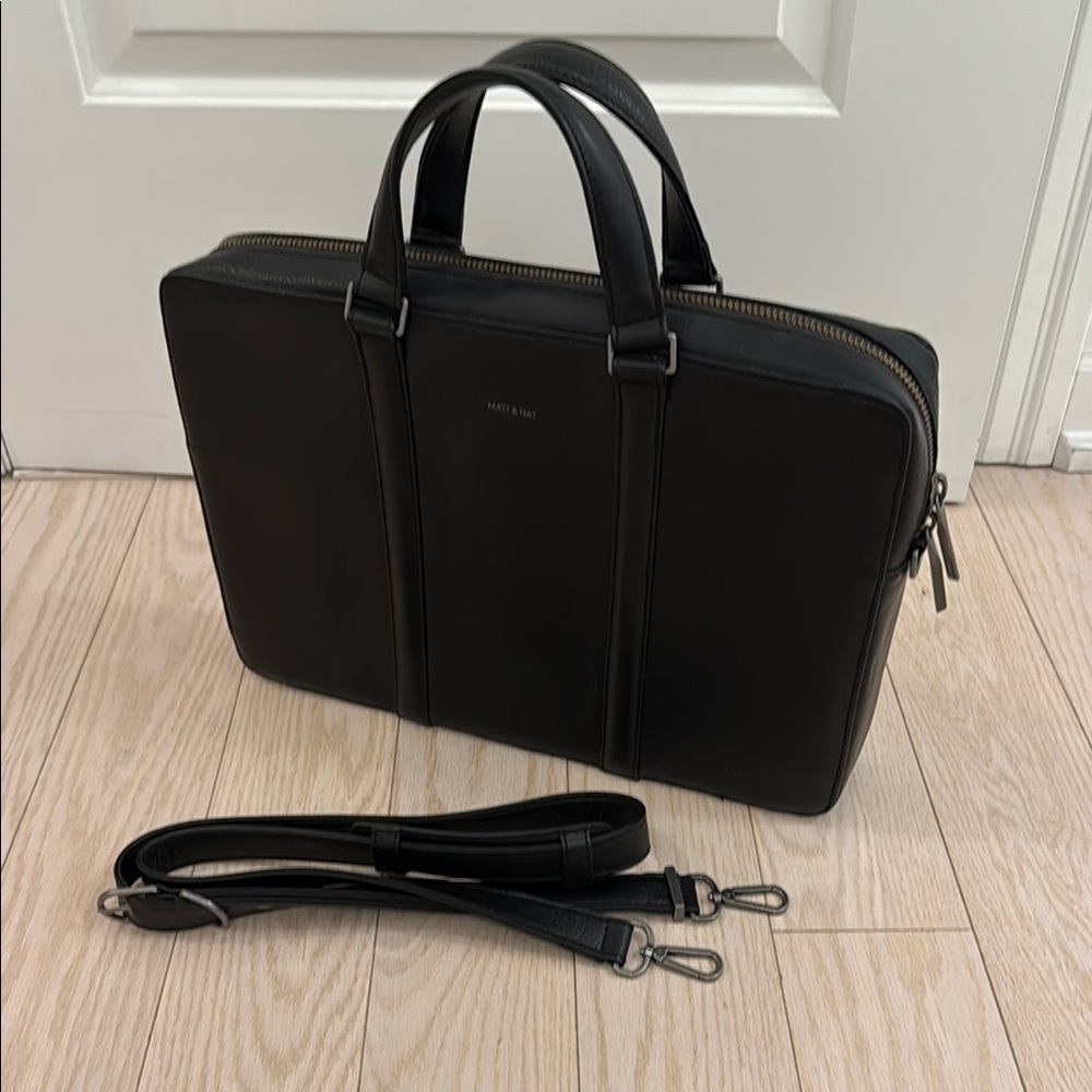Matt & Natt Black Vegan Leather Briefcase